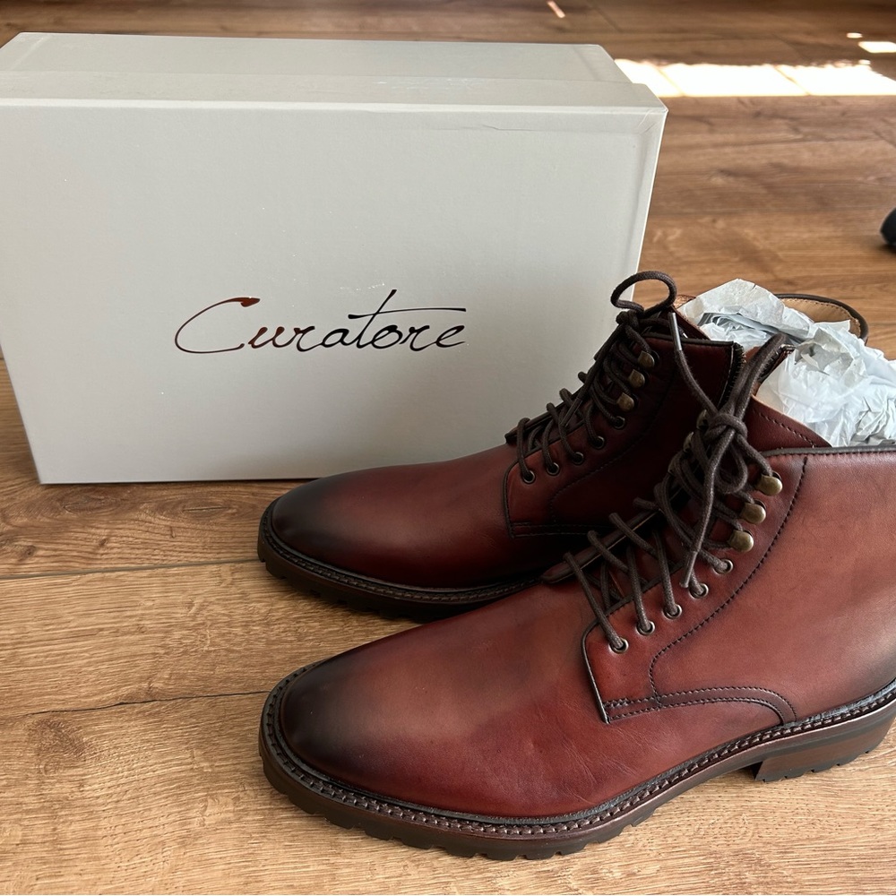 New Curatore Anello Italian leather boots men’s 8